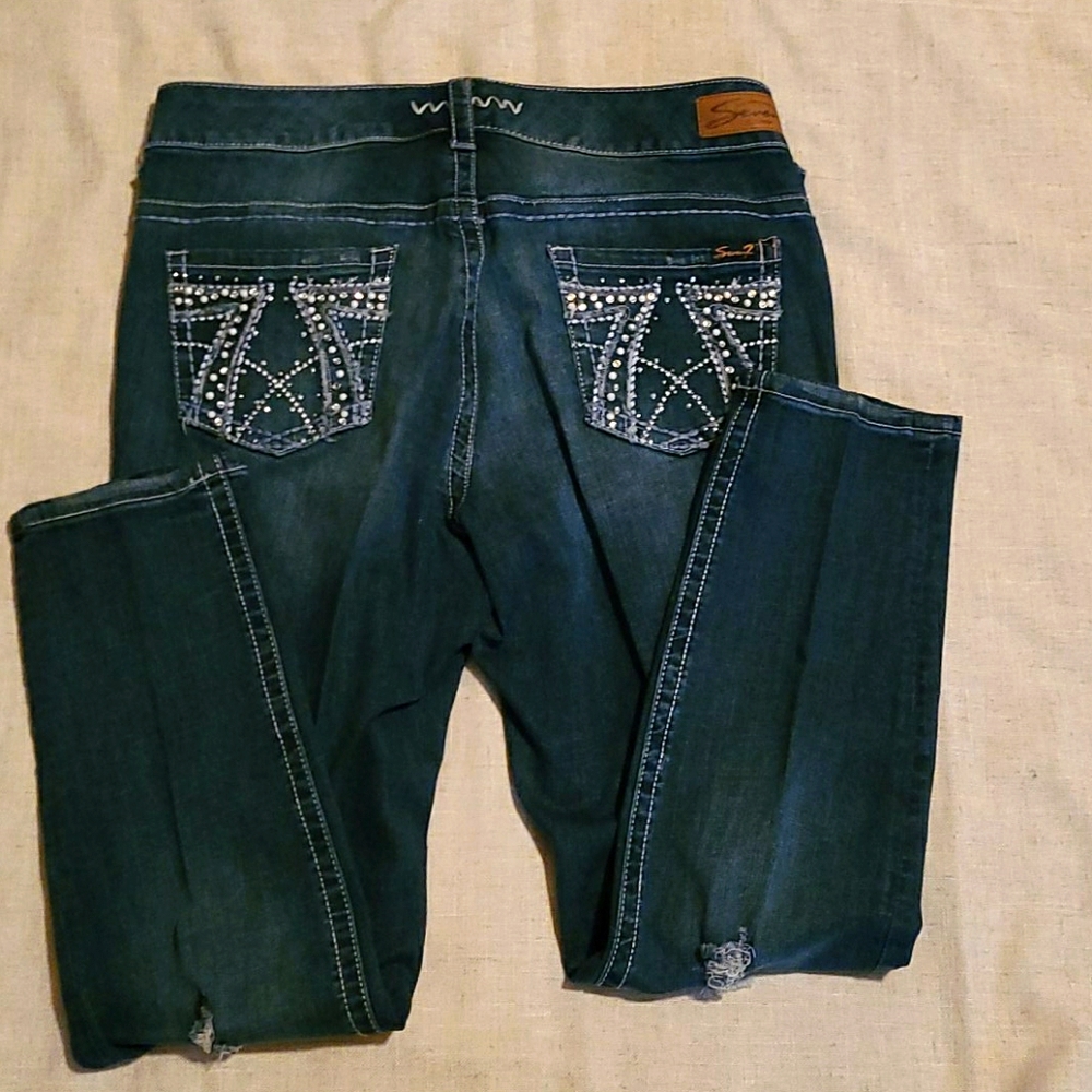 Seven 7 jeans Luxe Skinny distressed size 14